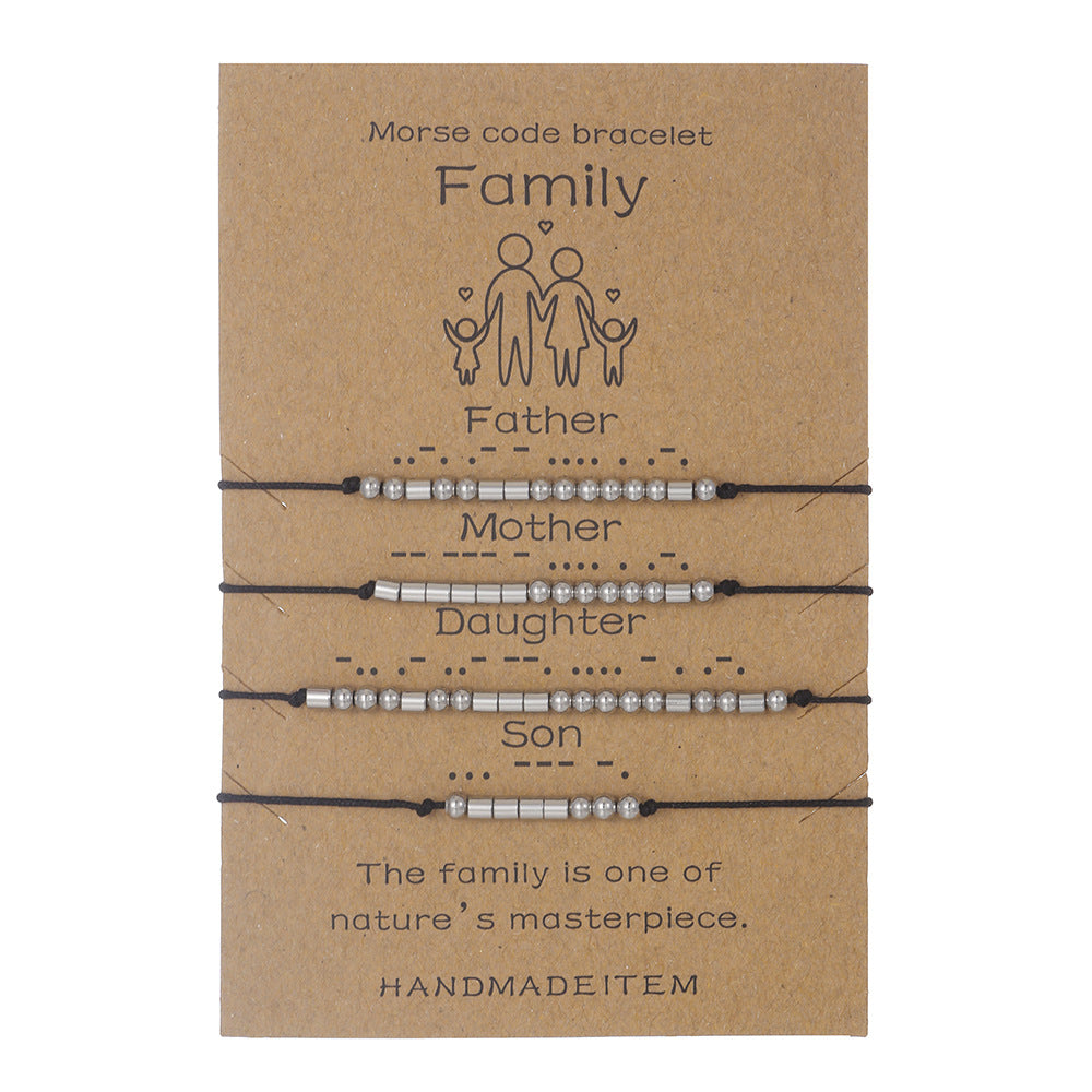 Stainless Steel Morse Code Bracelet(16-26cm) with Secret Message Family - Meaningful Gift for Best Friends, Sisters &amp; Family