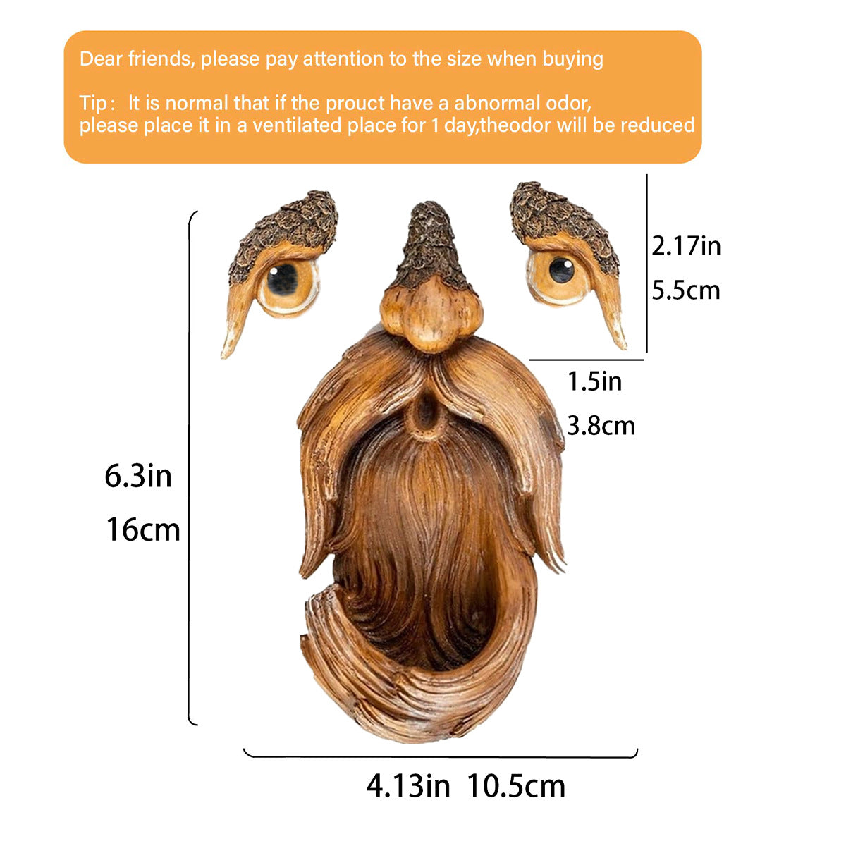 Old Man Tree Face Bird Feeder - Weather-Resistant Resin Bark Wild Bird Feeder for Outdoor Yard & Patio