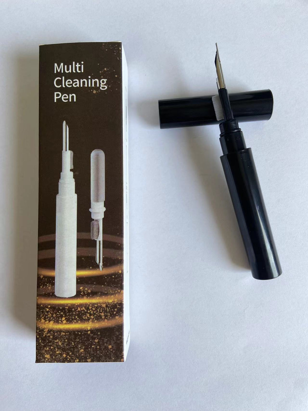 3-in-1 Black Bluetooth Earbuds Cleaning Pen (2-Pack) - Soft Brush &amp; Metal Tip for Deep Crevice Cleaning