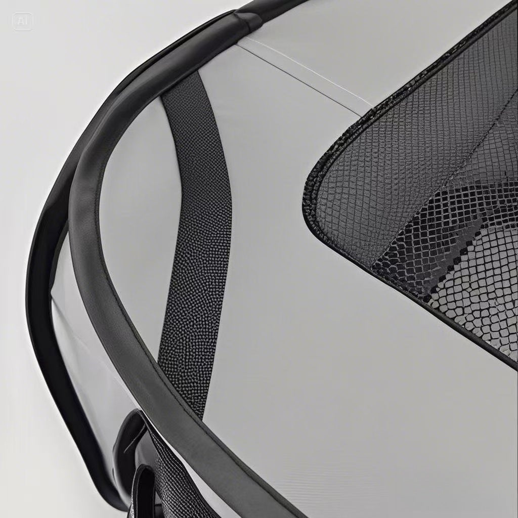 Grey Instant Pop-Up Foldable 4-Sided Pet Playpen & Car Crate - Breathable Scratch-Resistant Travel Kennel for Dogs & Cats (Open 92 x 52 x 52 CM , Folded 34 x 34 x 3 CM)