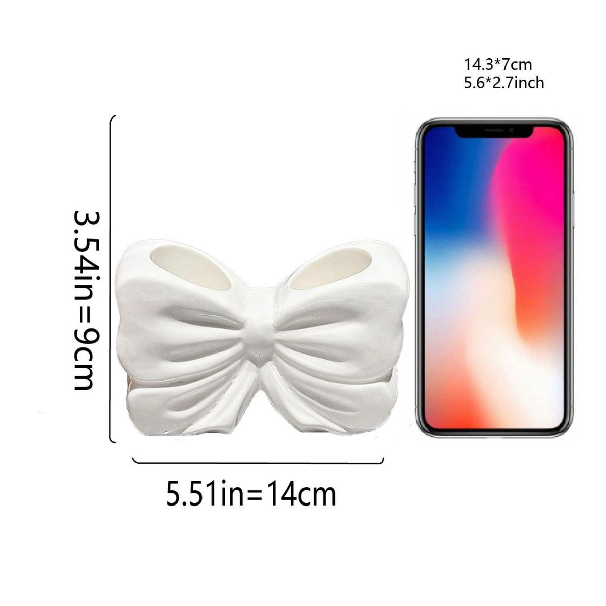 White Chic Bowknot 2-Slot Toothbrush Holder - Resin Retro Cute Desktop Decorative Stand