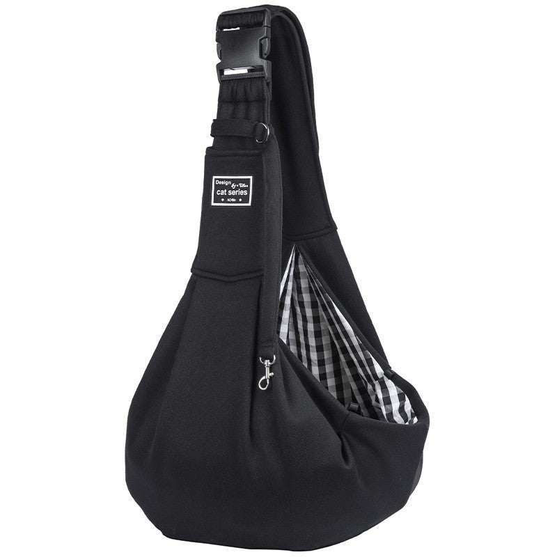 Black Lightweight Breathable Pet Crossbody Bag with Adjustable Padded  Strap &amp; Reversible Double-Sided Design