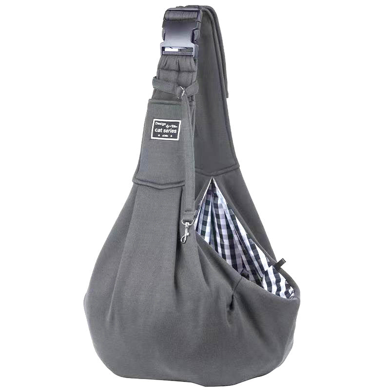 Dark Grey Lightweight Breathable Pet Crossbody Bag with Adjustable Padded  Strap &amp; Reversible Double-Sided Design