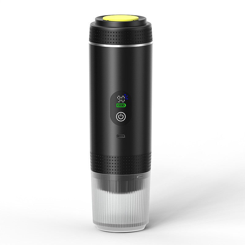 Black 3-in-1 Portable Espresso Maker with Self-Heating and One-Touch Cold Hot Brew - Smart Digital Display &amp; 20Bar High Pressure for Rich Crema