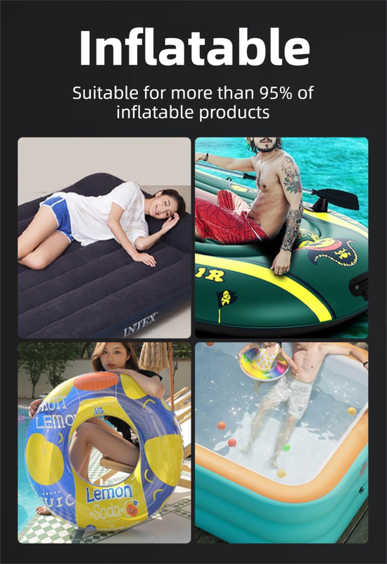 Black Wireless Rechargeable Vacuum Pump with 5 Versatile Nozzles - 2-in-1 Compact High-Suction Inflator & Deflator for Travel & Home