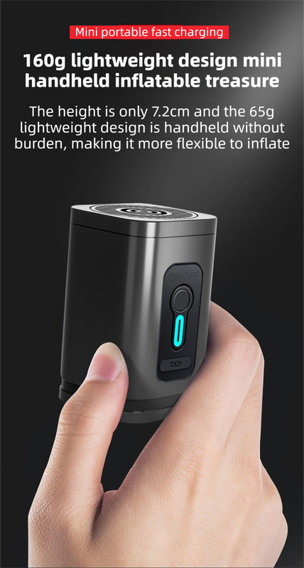 Black Wireless Rechargeable Vacuum Pump with 5 Versatile Nozzles - 2-in-1 Compact High-Suction Inflator & Deflator for Travel & Home