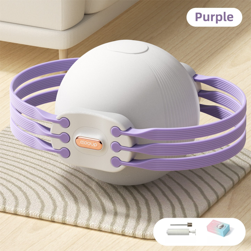 Purple 3-Level Resistance Pelvic Floor &amp; Inner Thigh Trainer - Multi-Function Kegel Exercise Set with 25cm Yoga Ball &amp; 3-Pair Resistance Rope