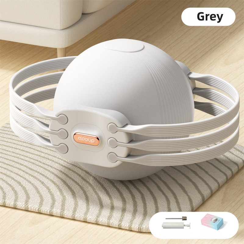 Grey 3-Level Resistance Pelvic Floor &amp; Inner Thigh Trainer - Multi-Function Kegel Exercise Set with 25cm Yoga Ball &amp; 3-Pair Resistance Rope