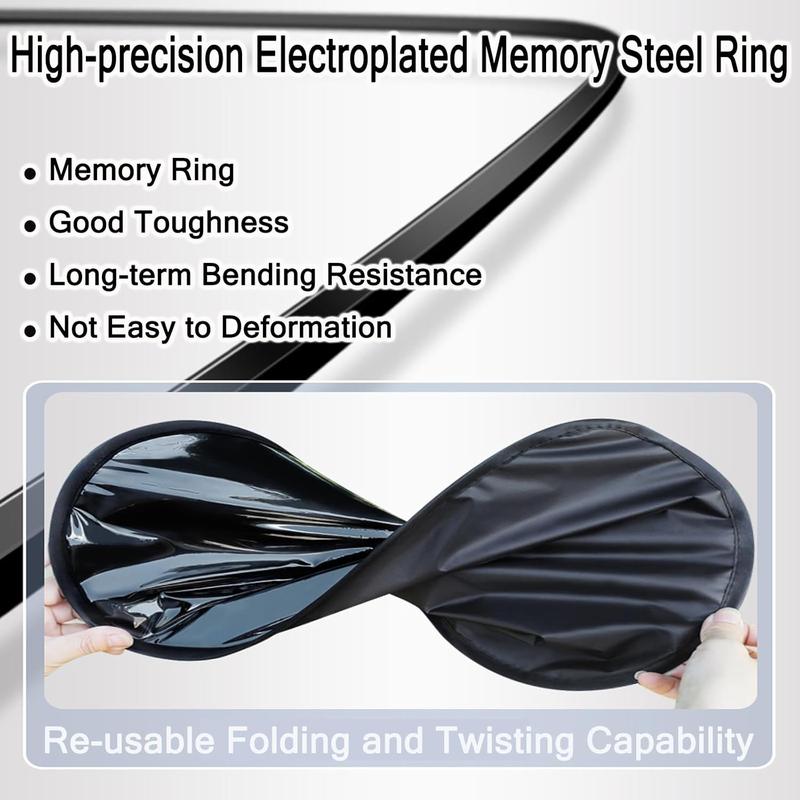 4-PCS Static Cling Car Window Sunshades Set - Glue-Free Insulating Total Blackout Fabric & Foldable Memory Wire Frame