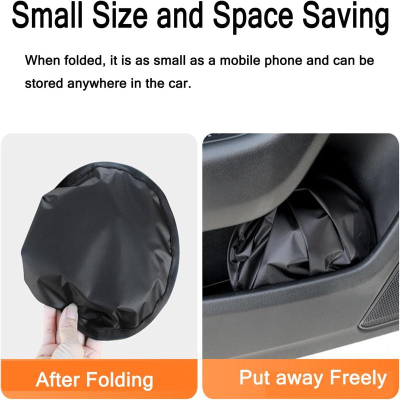 4-PCS Static Cling Car Window Sunshades Set - Glue-Free Insulating Total Blackout Fabric & Foldable Memory Wire Frame