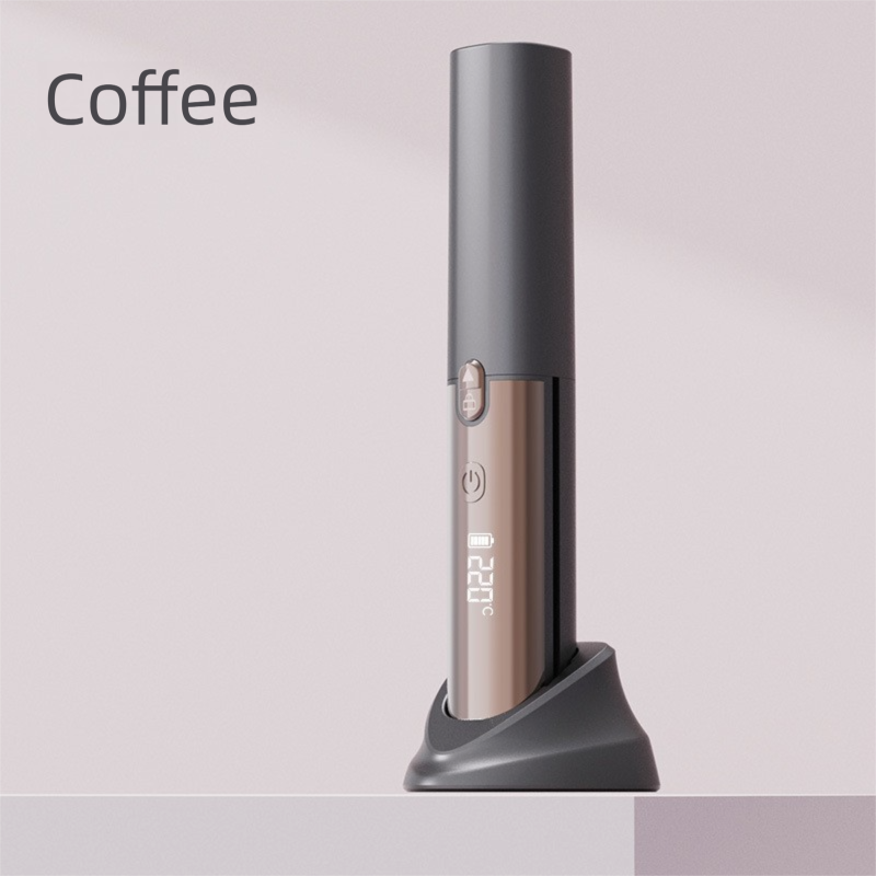 Coffee 2-in-1 Wireless Hair Styler with 4 Temperature Settings, Dual Anti-Scalding & Cap - 3D Ceramic Heating Brush with Essential Oil Coating
