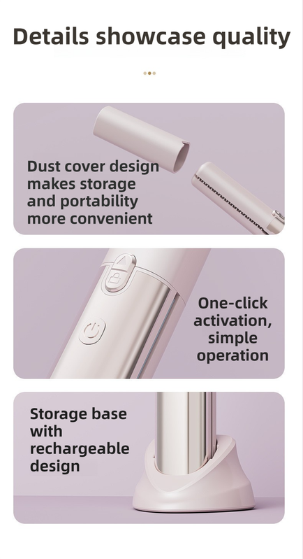 Pink 2-in-1 Wireless Hair Styler with 4 Temperature Settings, Dual Anti-Scalding & Cap - 3D Ceramic Heating Brush with Essential Oil Coating