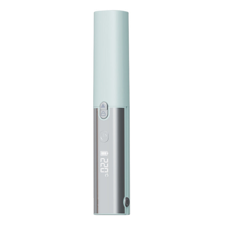 Green 2-in-1 Wireless Hair Styler with 4 Temperature Settings, Dual Anti-Scalding & Cap - 3D Ceramic Heating Brush with Essential Oil Coating