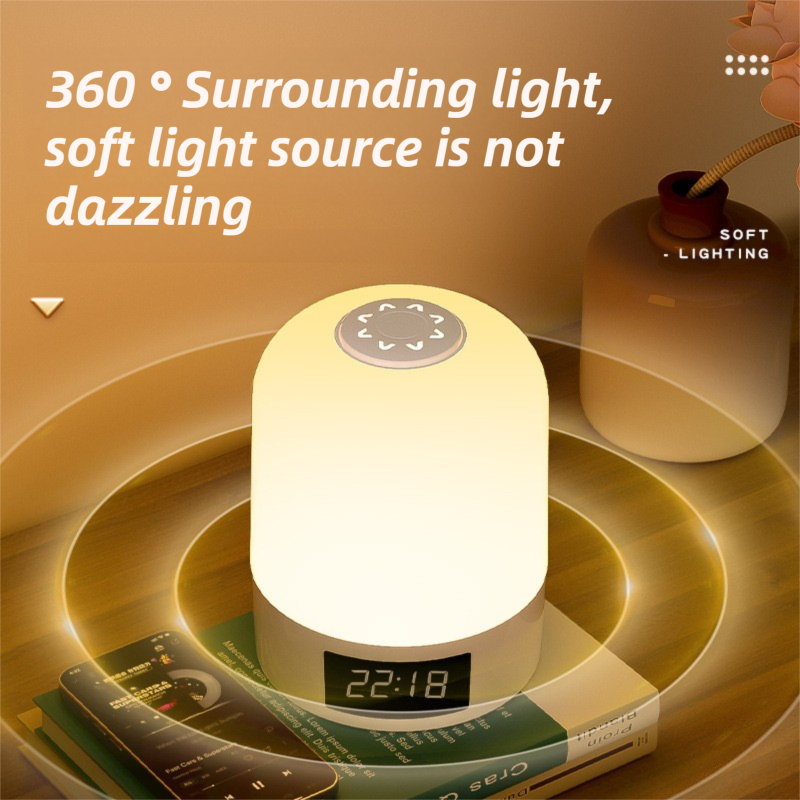 Smart Digital Clock Night Light - Remote Dimmable Bedside Lamp & Sleep Aid for Nursery, Feeding & Bedroom (K2022)