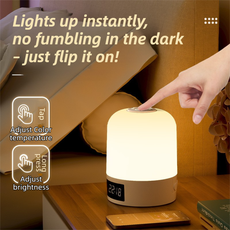 Smart Digital Clock Night Light - Remote Dimmable Bedside Lamp & Sleep Aid for Nursery, Feeding & Bedroom (K2021)