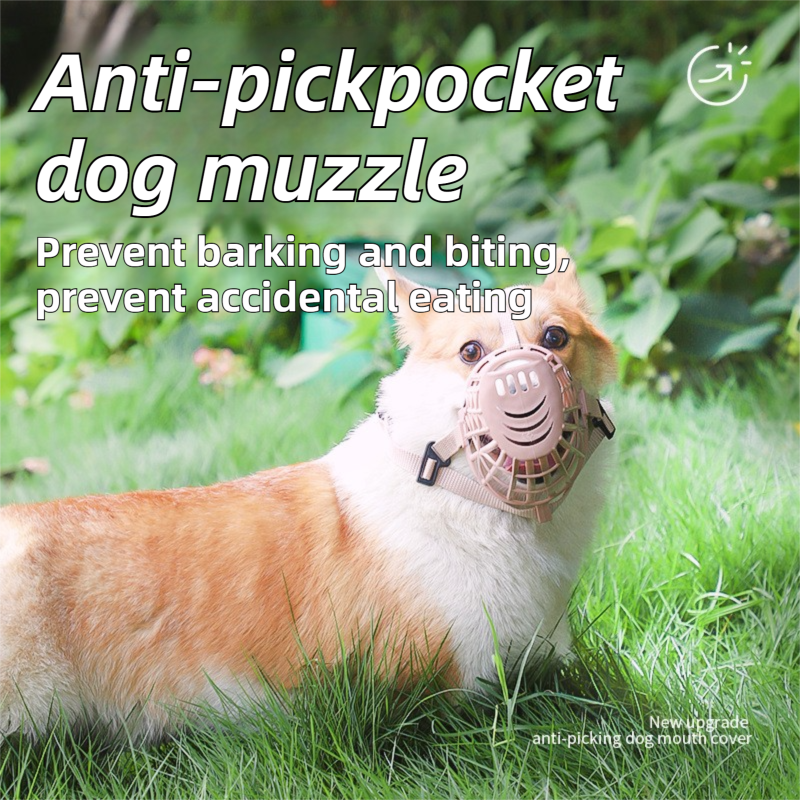 Anti-Biting & Anti-Foraging Dog Muzzle - Breathable & Soft TPE Safety Mask with Secure Straps (#5 Fits 20kg )