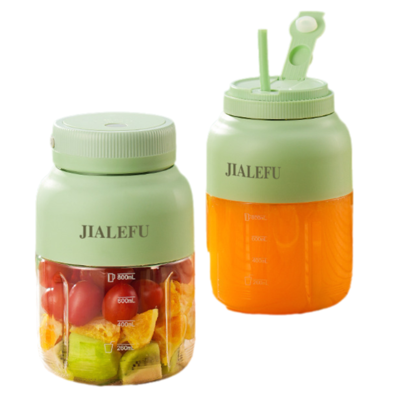 Green Portable 1300ML Multi-Functional Blender with Dual-Drink Lid - 38-Steel Blade Cyclone Juicer &amp; Ice Crusher, Waterproof Type-C Charging