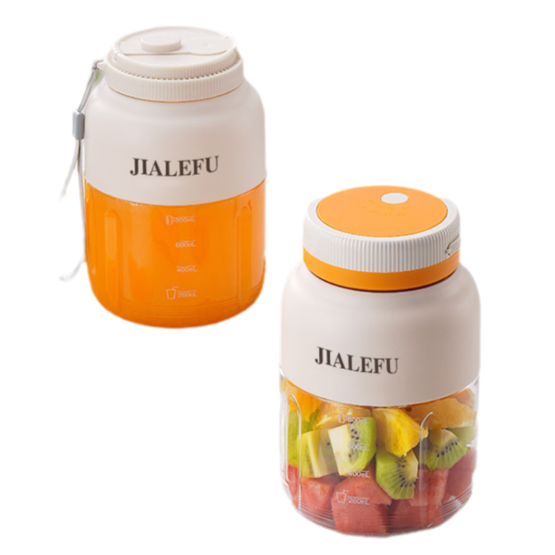 Beige Portable 1300ML Multi-Functional Blender with Dual-Drink Lid - 38-Steel Blade Cyclone Juicer &amp; Ice Crusher, Waterproof Type-C Charging