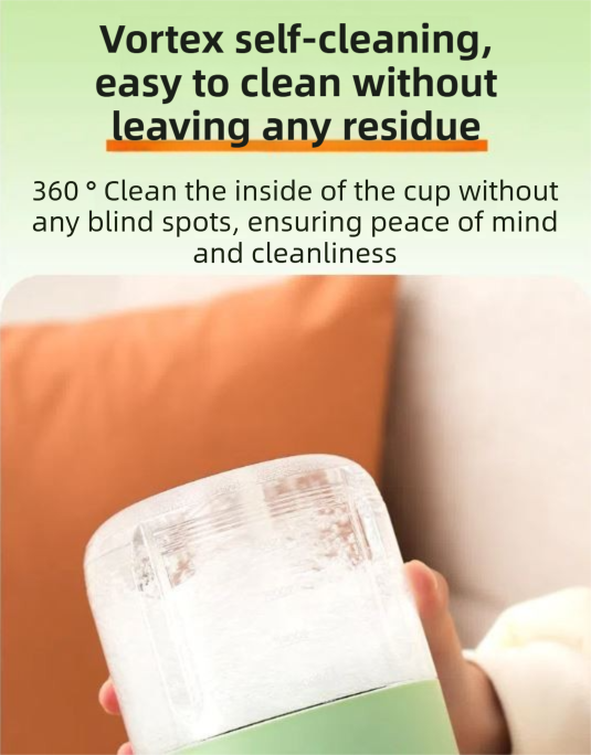 Beige Portable 1300ML Multi-Functional Blender with Dual-Drink Lid - 38-Steel Blade Cyclone Juicer & Ice Crusher, Waterproof Type-C Charging