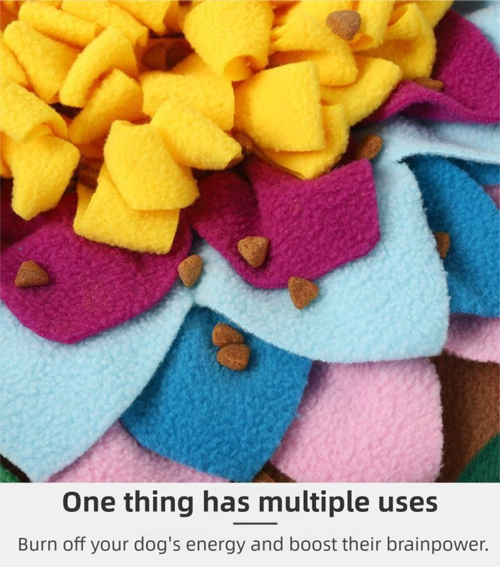 Colorful 48x48CM Durable Felt Cloth Pet Puzzle Sniffing Mat - Mental Stimulation & Slow Feeding Pad