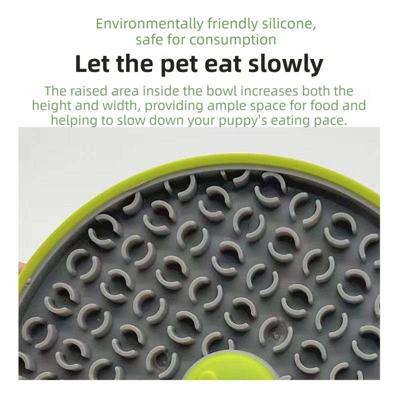 Green Interactive Pet Slow Feeder & 3D Textured Oral Cleanner - 3-in-1 Mounting Durable TPR Lick Mat for Dogs & Cats