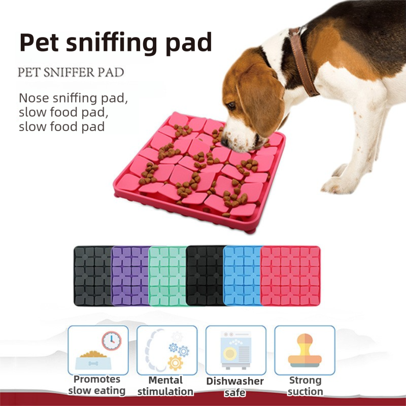 Black Food-Grade Silicone Pet Lick Mat for Perfect Distraction - 3D Textured Slow Feeder & Dental-Cleanner with Powerful Suction