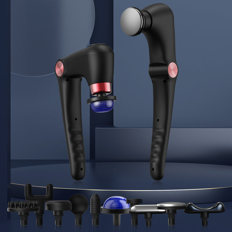 Black-Rosegold Foldable Percussion Massage Gun with Hot Cold Compress &amp; 10 Heads - 9 Speed Levels and High Frequency Vibration Full Body Muscle Relaxer