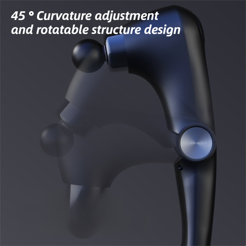 Black-Sliver Foldable Percussion Massage Gun with Hot Cold Compress & 10 Heads - 9 Speed Levels and High Frequency Vibration Full Body Muscle Relaxer