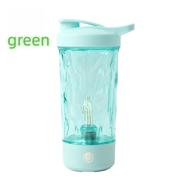 500ML Green Portable Diamond Electric Shaker - Strong Vortex Stirring, Dual Temperature Endurance &amp; Self-Cleaning for Protein Powder Coffee