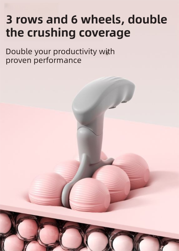 Purple Compact 6-Wheel Handheld Massager - Smooth & Silent, Deep Tissue Muscle Relaxer for Yoga Fitness and Home Recovery