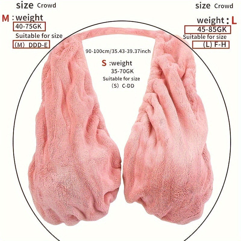 White Breathable Wool Towel Bra with Supportive Anti-Chafe Deisgn - Sweat-Wicking Halter Neck Lounge Bralette (L Size)