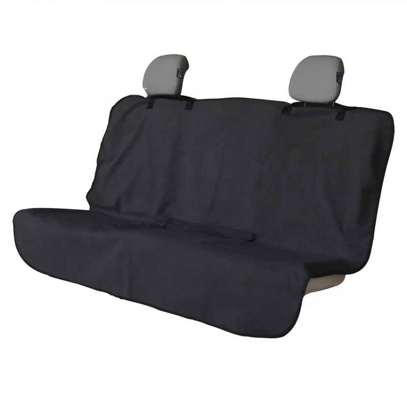 Black Waterproof Towel Car Back Seat Cover - Universal Non-Slip Sweat-Absorbent Bucket Seat Protector for Gym Fitness and Beach