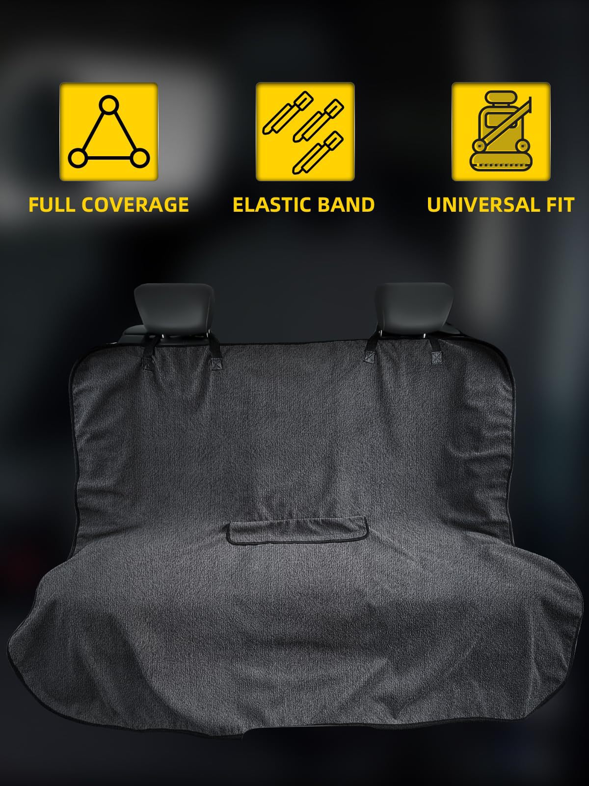 Black Waterproof Towel Car Back Seat Cover - Universal Non-Slip Sweat-Absorbent Bucket Seat Protector for Gym Fitness and Beach