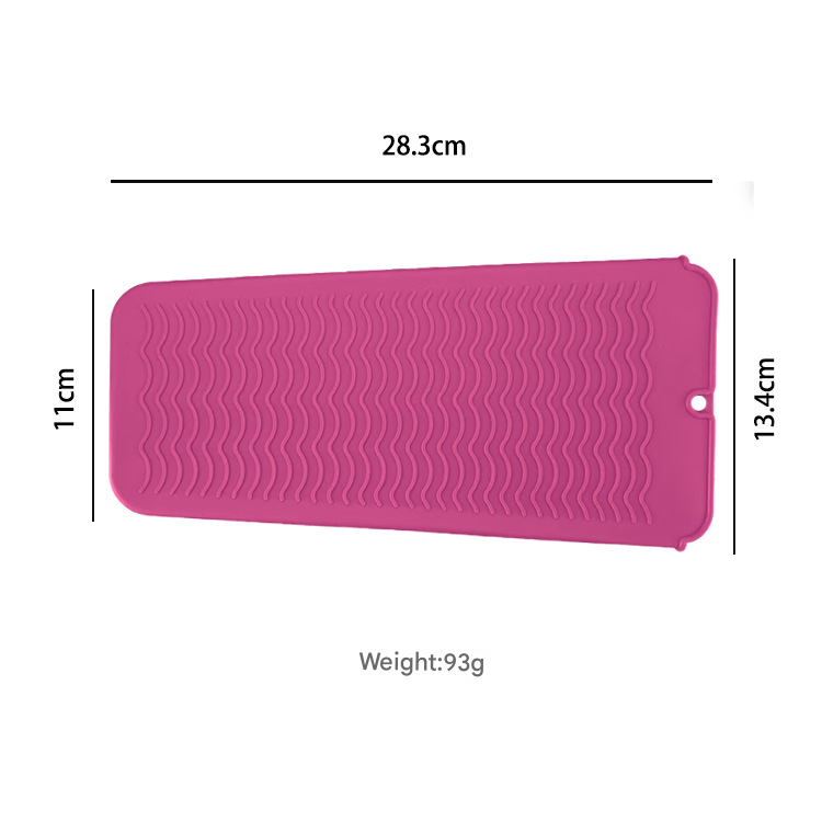 Pink 2-in-1 Silicone Wave Anti-Scalding Mat & Pouch for Hair Tools (2-Pack) - Travel-Ready Heat-Resistant Hanging Storage Bag