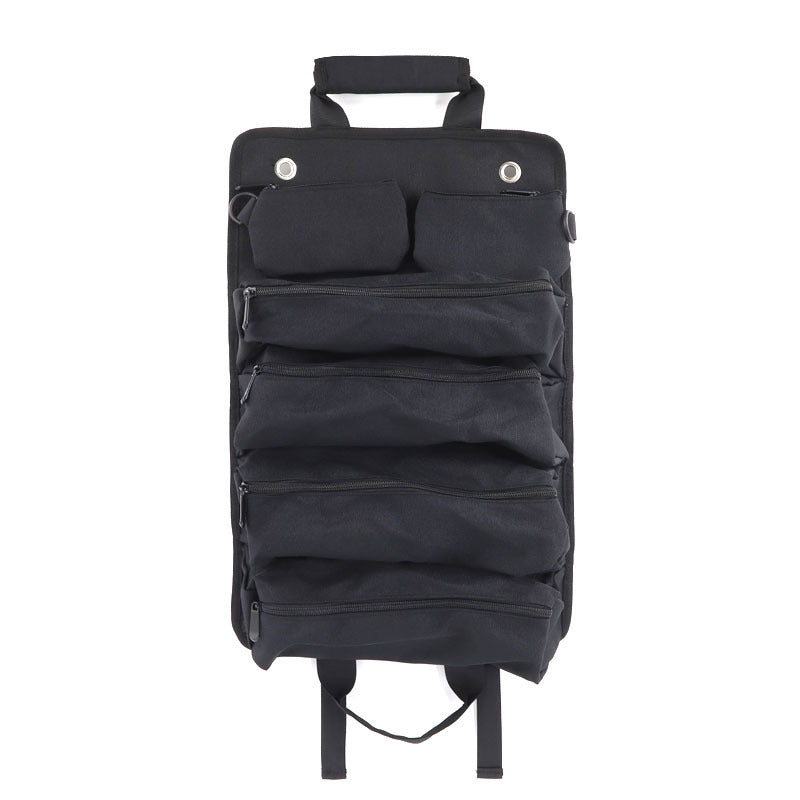 Black Heavy-Duty Oxford Cloth Roll-Up Tool Organizer - Detachable Multi-Purpose Utility Bag for Mechanics, Electricians &amp; Outdoors