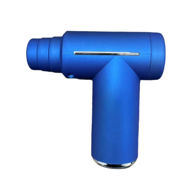 Blue Lightweight Mini Hot Cold Massage Gun with 6 Heads - 6 Intensity Dual Thermal Therapy Muscle Reliever for Portable Body Recovery