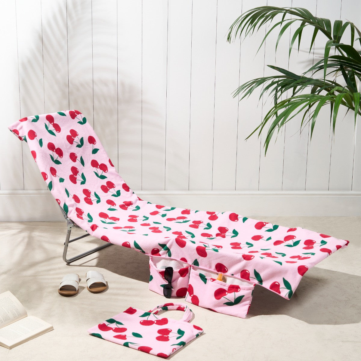 2-in-1 Microfiber Sun Lounger Towel &amp; Portable Tote Bag - Sand-Free &amp; Quick Dry Beach Chair Cover with Side Pockets (ST004 / 75x211cm)