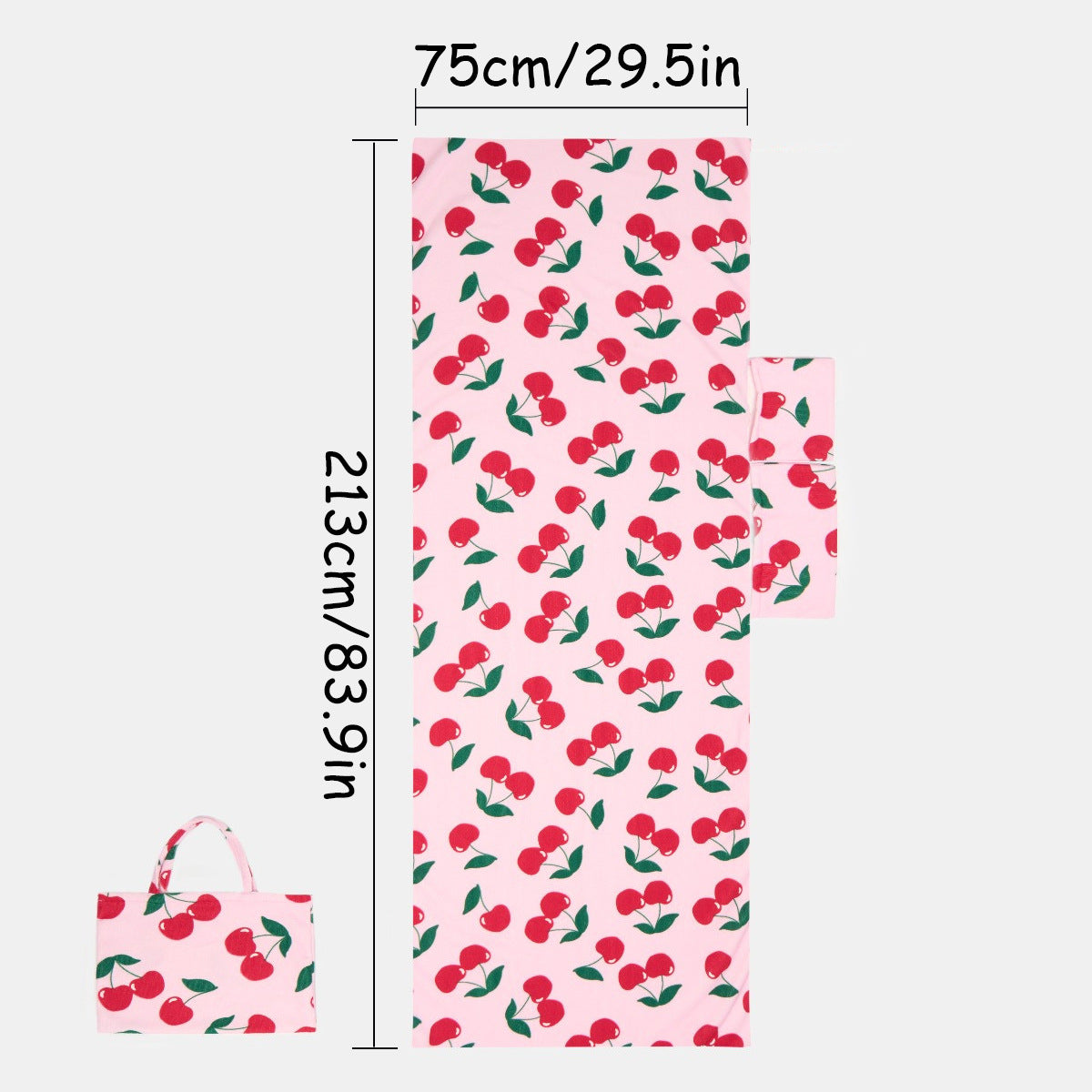 2-in-1 Microfiber Sun Lounger Towel & Portable Tote Bag - Sand-Free & Quick Dry Beach Chair Cover with Side Pockets (ST004 / 75x211cm)