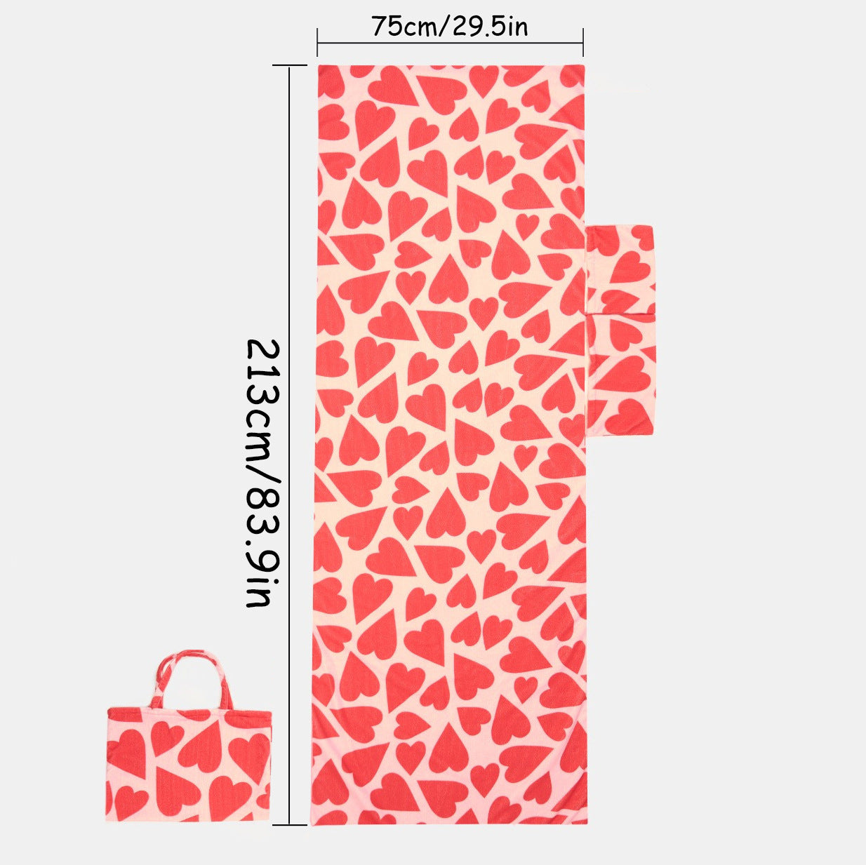 2-in-1 Microfiber Sun Lounger Towel & Portable Tote Bag - Sand-Free & Quick Dry Beach Chair Cover with Side Pockets (ST005 / 75x211cm)