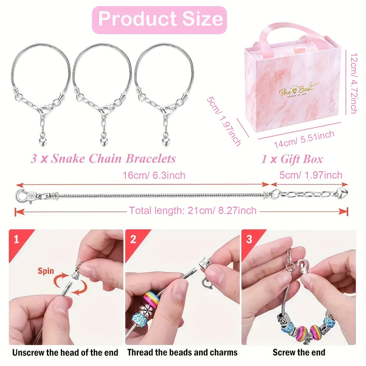 67PCS Blue DIY Charm Necklace & Bracelet Making Kit - Creative Jewelry Craft Set with Colorful Drip Oil Pendants & Metal Beads