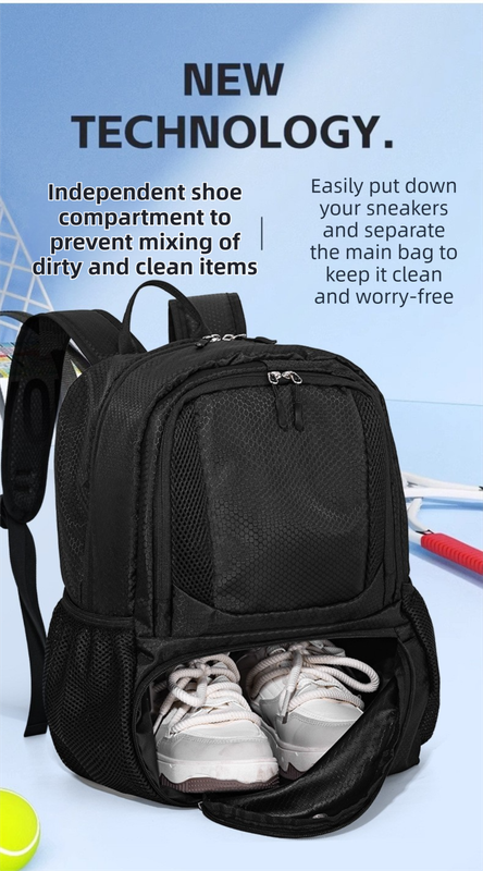 24L High-Capacity Grey Basketball Backpack with Shoe Compartment & Dedicated Ball Zone - Waterproof & Durable Oxford Training Bag