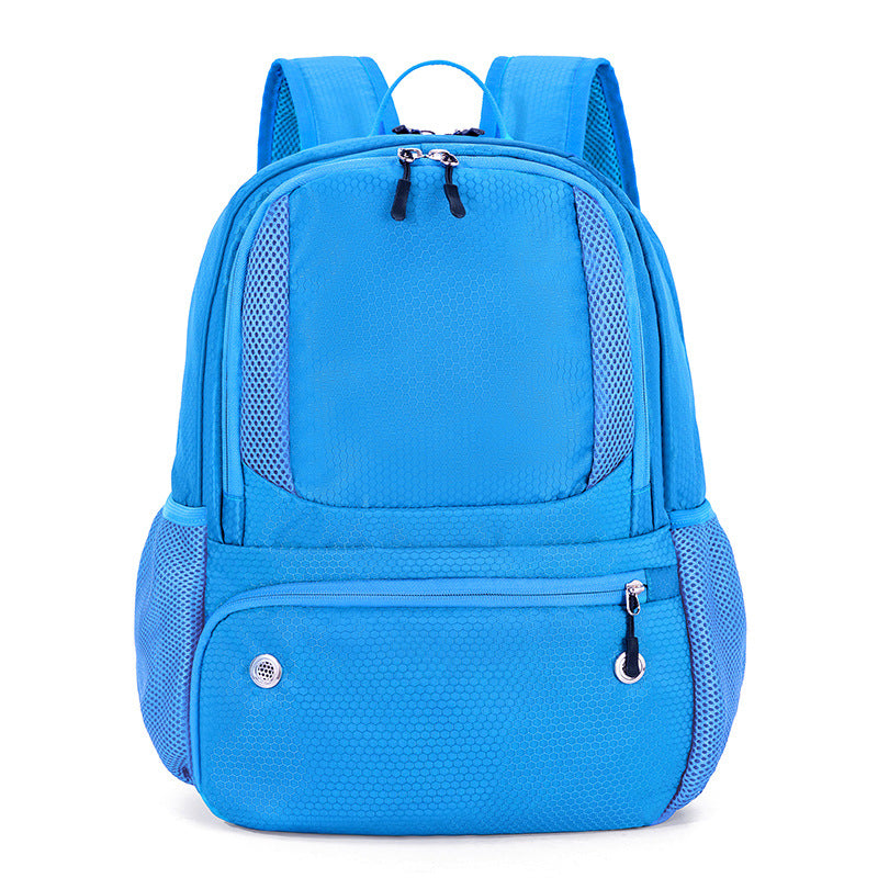 24L High-Capacity Light Blue Basketball Backpack with Shoe Compartment & Dedicated Ball Zone - Waterproof & Durable Oxford Training Bag