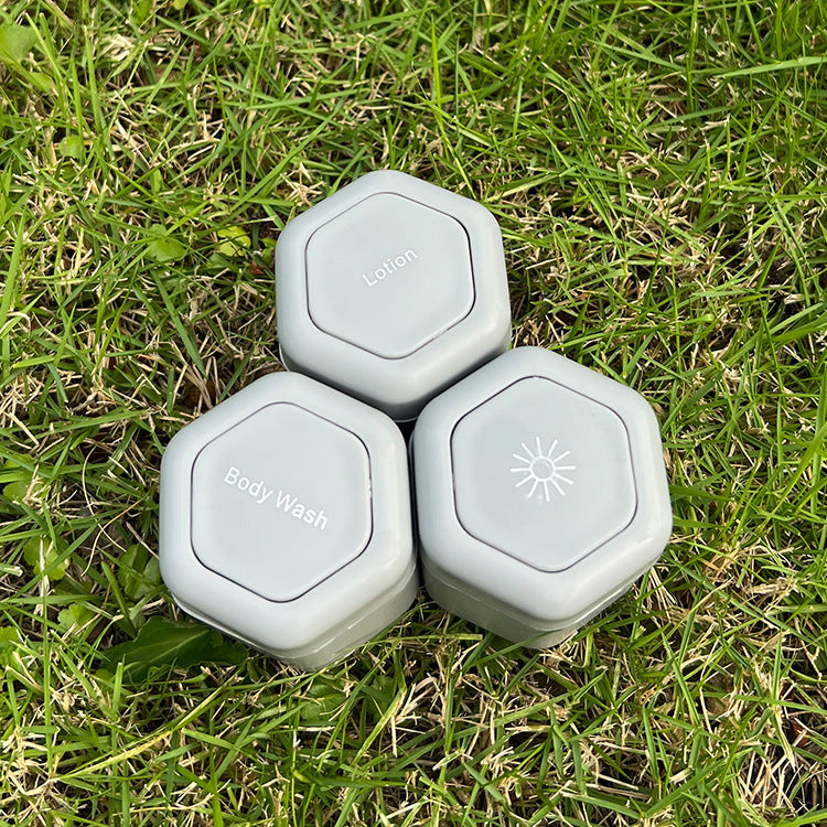 3-Piece Grey Magnetic Travel Capsules - Leak-Proof &amp; TSA-Friendly Cosmetic and Skin Care Containers