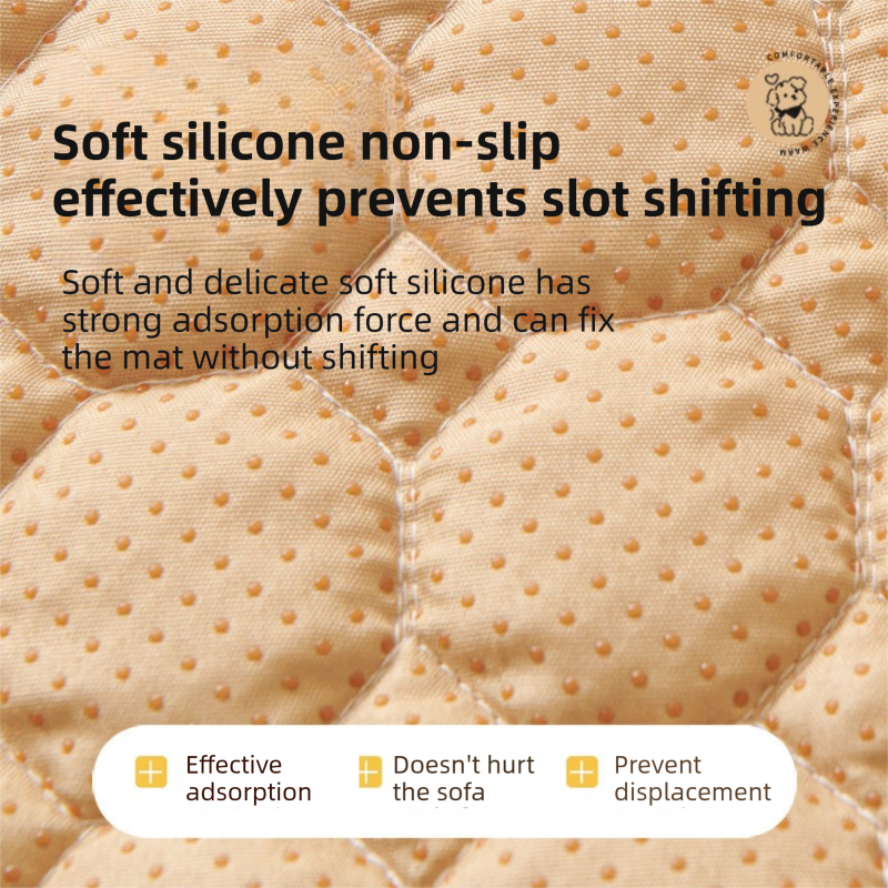 Grey Pet Sofa Protector & Calming Bolster Bed with Long Plush - 75x75CM Thickened Non Slip Furniture Cover for Cats & Dogs