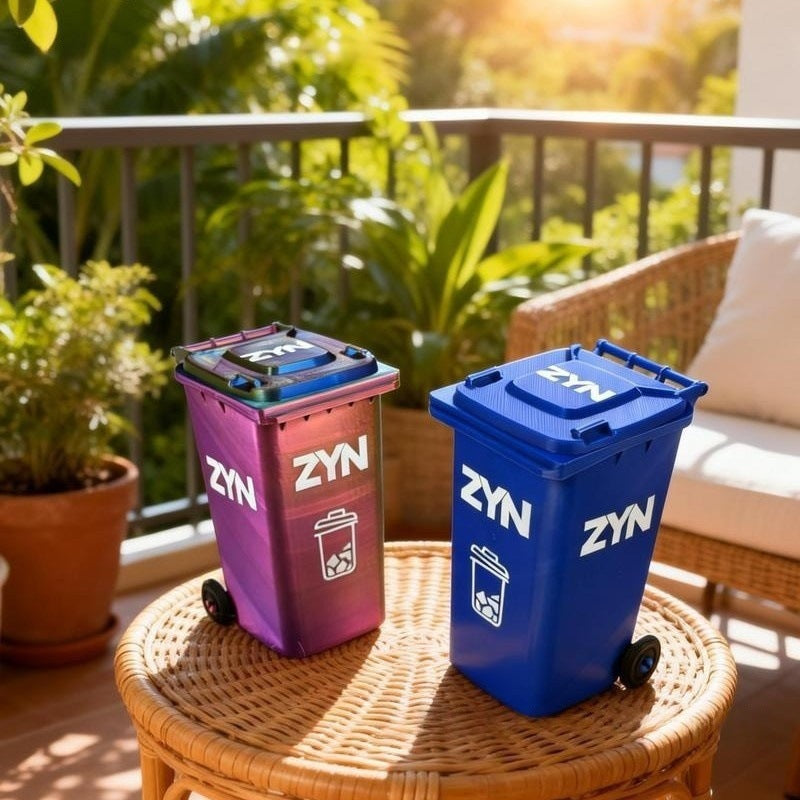Light Blue Mini Zyn Bin Desk Simulation Trash Can - Novelty Desktop Decor & Storage Box
