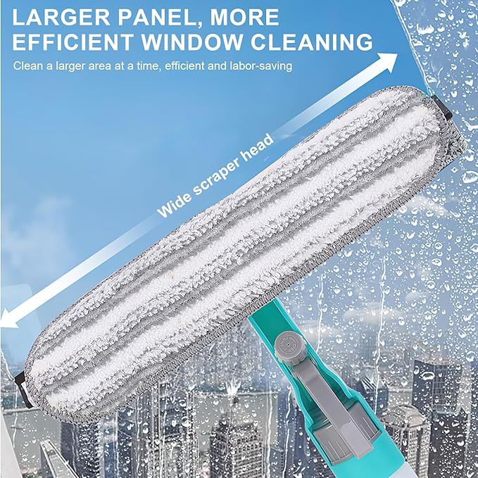 4-in-1 Versatile Window Cleaning Kit (2 Pack) - All-in-One Spray, Squeegee, Brush, and Plush Scrubber