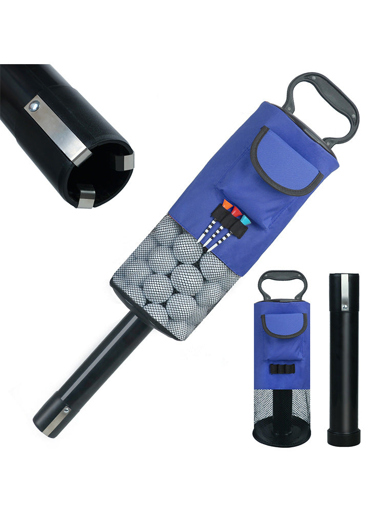Black and Blue Lightweight Golf Retriever with Detachable No-Bend Shag Tube &amp; Mesh Bag Holding Up to 70-Ball