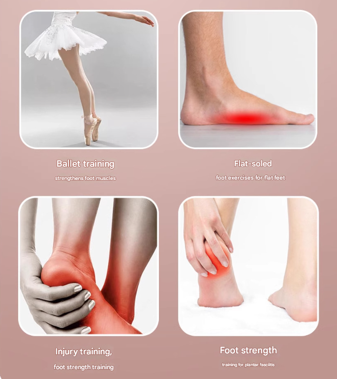 Blue Adjustable Foot Arch Trainer Toe Grip Exerciser Spring Resistance Strengthening Tool for Flat Feet & Ballet 29cm