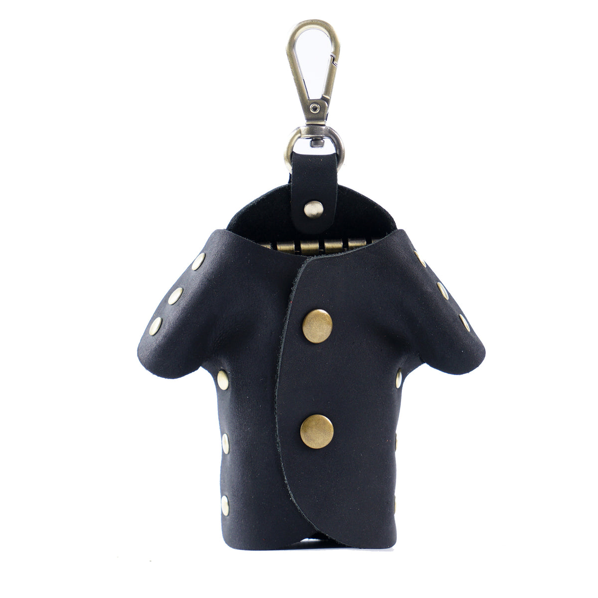 Black Genuine Crazy Horse Leather Key Case Creative Jacket Shape Holder Vintage Cowhide Pouch for Car Fob &amp; House Keys Brown