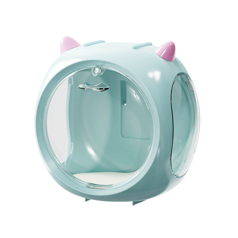 Blue Cute Magnetic Display Case - Dustproof 'Space Capsule' Box for Figures &amp; Collectibles